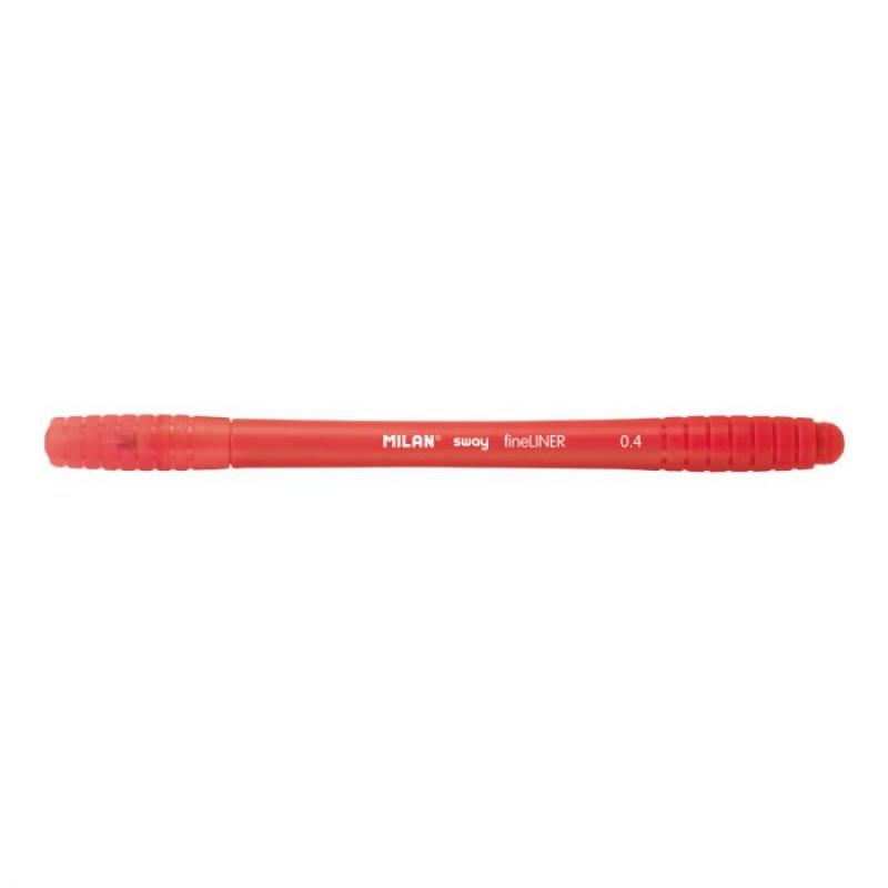 Rotulador Milan punta fina SWAY fineliner 0,4 mm Rojo
