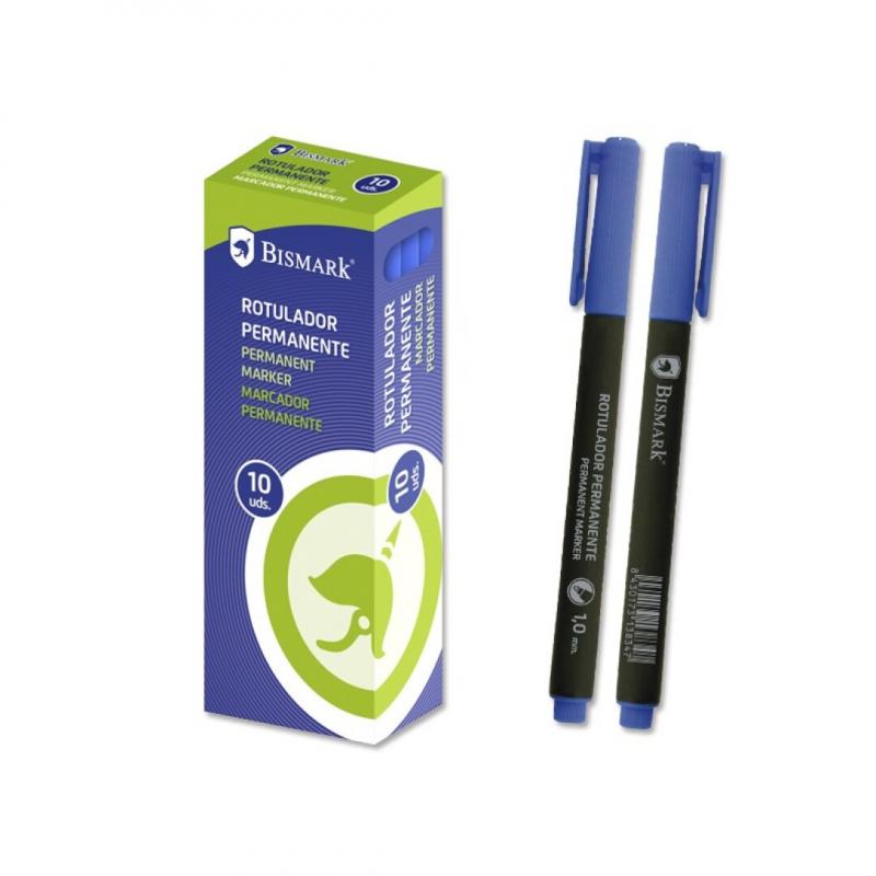 Rotulador Permanente Bismark punta media 1 mm Azul
