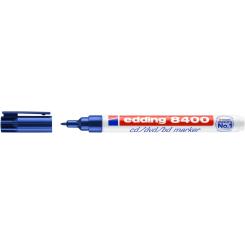 Edding 8400 Marcador para CDs. Tinta pigmentada a base de agua. Permanente. Trazo: 1 mm. Colores azul