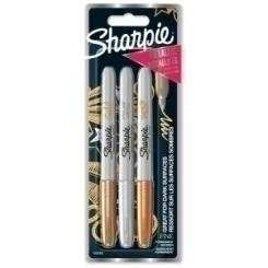 Rotulador Permanente Sharpie Metallic F Blister De 3 (Oro, Plata Y Bronce)