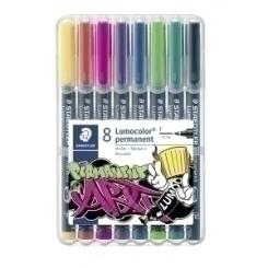 Rotulador Permanente Staedtler 318 Lumocolor Art (F)  Surtido Estuche De 8