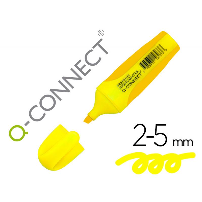 rotulador-q-connect-fluorescente-amarillo-premium-punta-biselada-con-sujecion-de-caucho