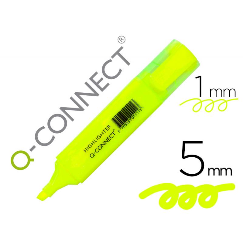 rotulador-q-connect-fluorescente-amarillo-punta-biselada