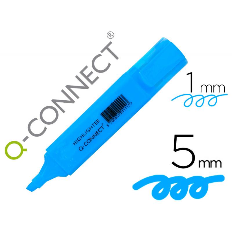 rotulador-q-connect-fluorescente-azul-punta-biselada