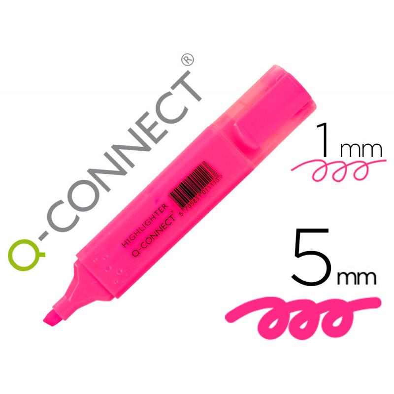 rotulador-q-connect-fluorescente-rosa-punta-biselada