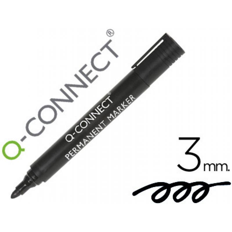 rotulador-q-connect-marcador-permanente-negro-punta-redonda-30-mm