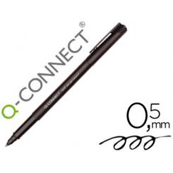 Rotulador Q-CONNECT retroproyeccion punta fibra super fina redonda 0,5 mm permanente negro