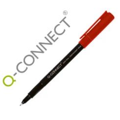 Rotulador Q-CONNECT Retroproyeccion Punta Fibra Super Fina Redonda 0.5 mm Permanente Rojo
