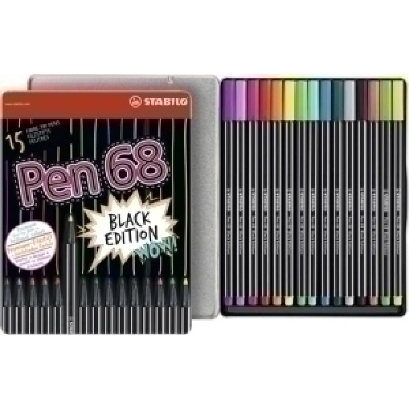 rotulador-stabilo-pen-68-caja-metalica-de-15