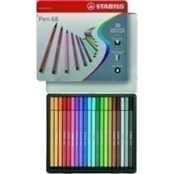 Rotulador Stabilo Pen 68 Caja Metalica De 20