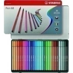 Rotulador Stabilo Pen 68 Caja Metalica De 30