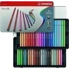 Rotulador Stabilo Pen 68 Caja Metalica De 50