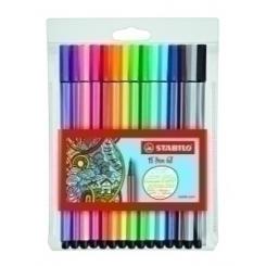 Rotulador Stabilo Pen 68 Caja Plastico De 15