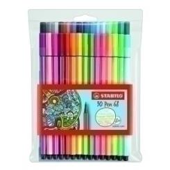 Rotulador Stabilo Pen 68 Caja Plastico De 30