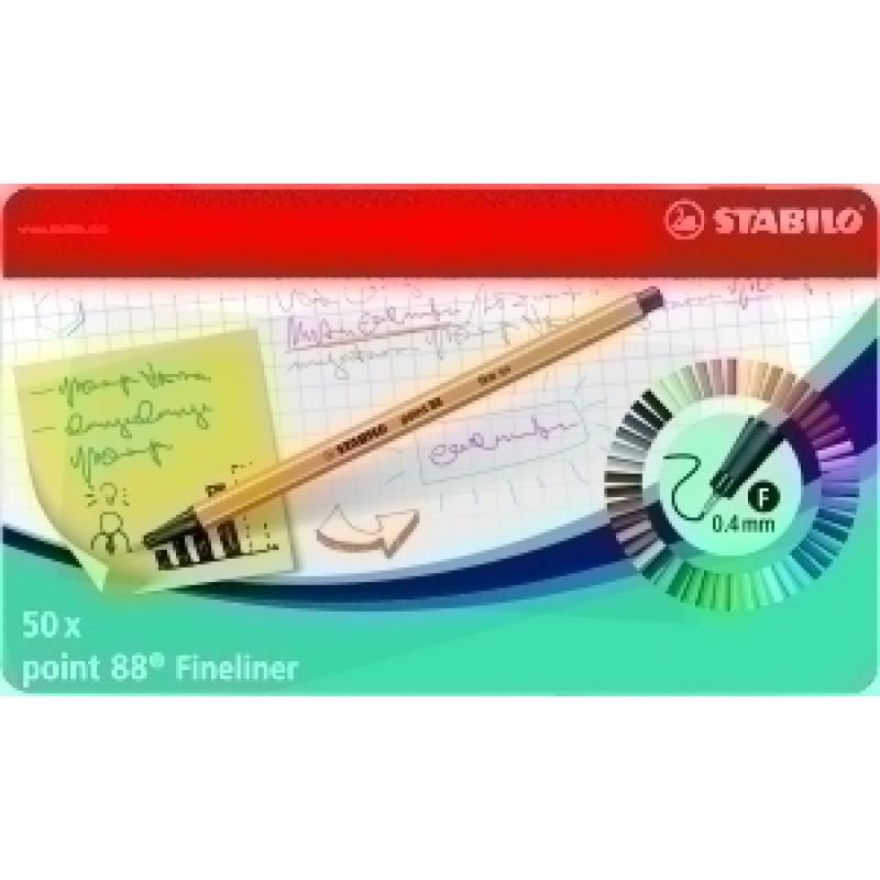 rotulador-stabilo-point-88-caja-met-de-50
