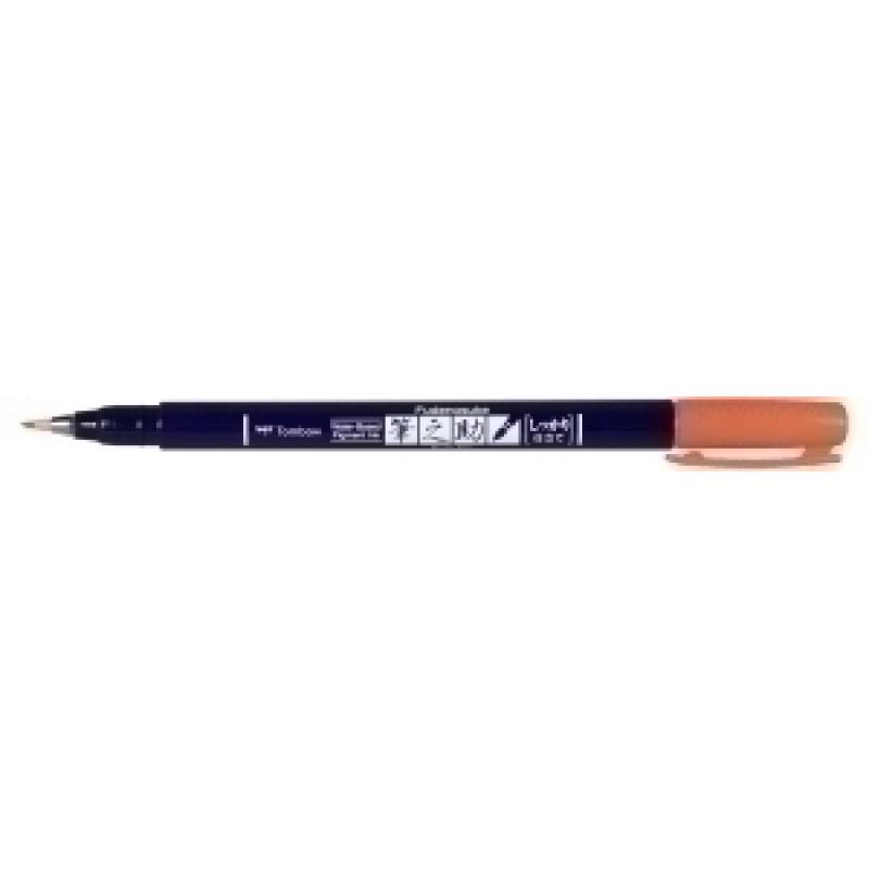 rotulador-tombow-caligrafia-fudenosuke-punta-dura-rojo-neon