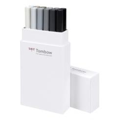 Rotulador Tombow Doble Punta Pincel Colores Grises Estuche De 12