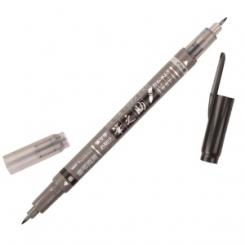 Rotulador Tombow Fudenosuke Twin Negro/Gris