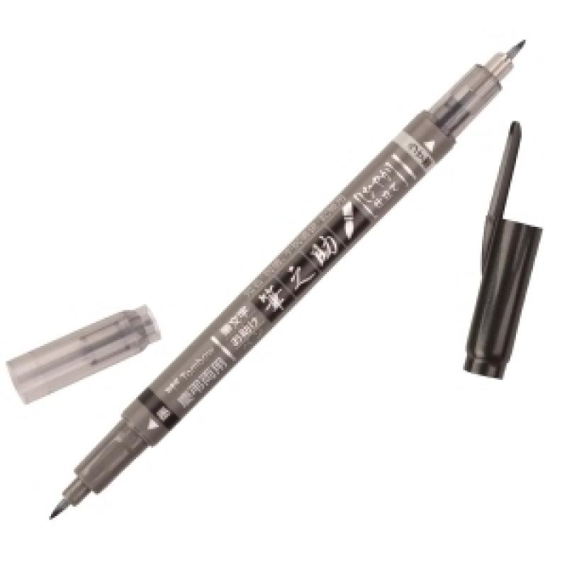 rotulador-tombow-fudenosuke-twin-negro-gris