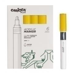 Rotuladores Acrilico CARIOCA Plus Caja 6 uds Amarillo