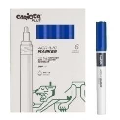 Rotuladores Acrilico CARIOCA Plus Caja 6 uds Azul