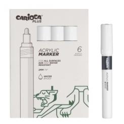 Rotuladores Acrilico CARIOCA Plus Caja 6 uds Blanco
