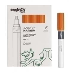 Rotuladores Acrilico CARIOCA Plus Caja 6 uds Naranja