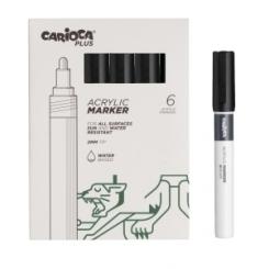 Rotuladores Acrilico CARIOCA Plus Caja 6 uds Negro