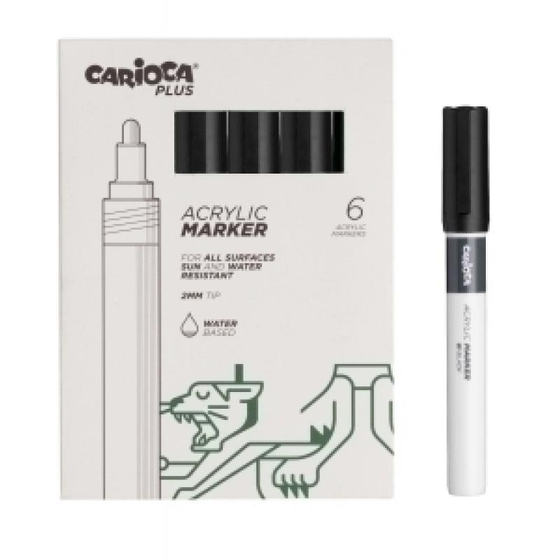 rotuladores-acrilico-carioca-plus-caja-6-uds-negro