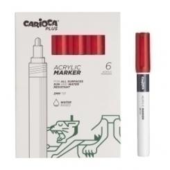 Rotuladores Acrilico CARIOCA Plus Caja 6 uds Rojo