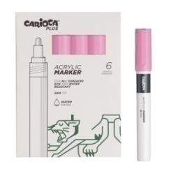 Rotuladores Acrilico CARIOCA Plus Caja 6 uds Rosa