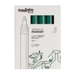 Rotuladores Acrilico CARIOCA Plus Caja 6 uds Verde