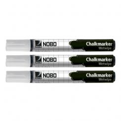 Nobo Rotuladores escritura base negra blanco (Pack 3)