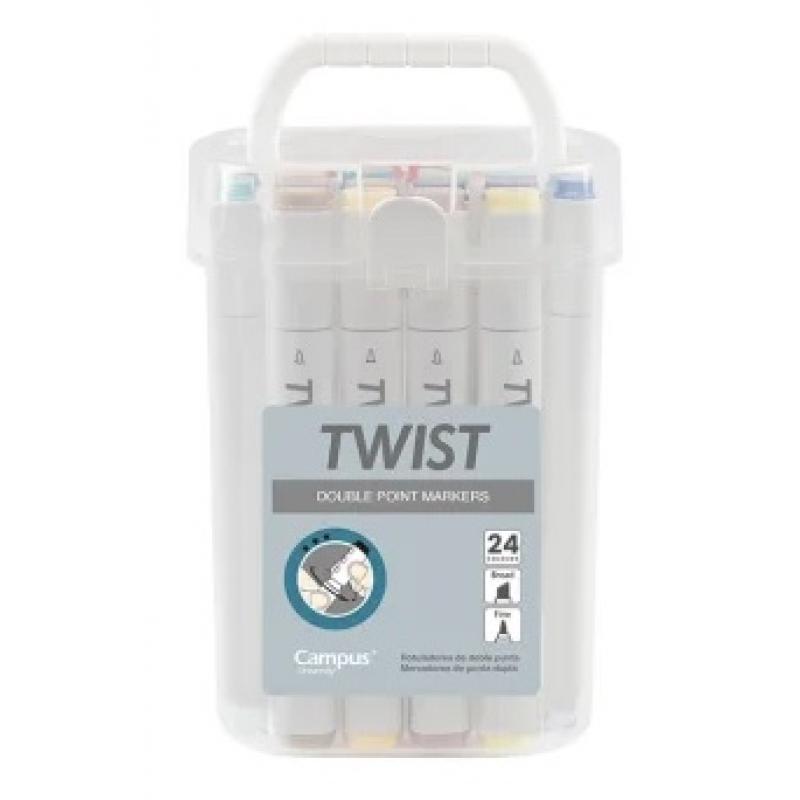 rotuladores-punta-doble-profesionales-con-tinta-base-alcohol-campus-university-twist-caja-24-colores