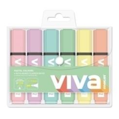 Rotulador Marcador Fluorescente MOLIN blíster 6 uds colores pastel