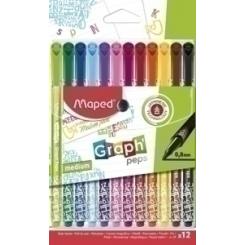 Rotulador MAPED Graph Peps Deco Estuche 12 uds colores surtidos