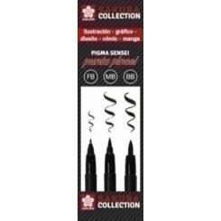 Rotulador Marcador Sakura Pigma Brushpen estuche 3 uds