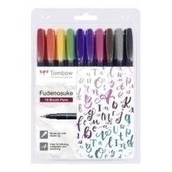 Rotulador Tombow Fudenosuke Estuche 10 uds colores surtidos