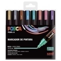 Rotulador Uni-Posca Pc-5M Metal estuche 8