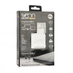 SAC245 cargador de dispositivo móvil Ordenador portátil, Netbook, Portátil, PDA, Smartphone, Teléfono Blanco Corriente alterna Carga rápida Auto, Interior
