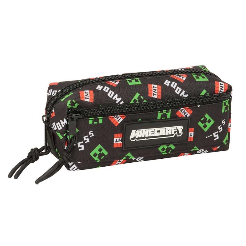 Safta Portatodo Triple Pequeño C/Goma Elastica 22Cm Minecraft