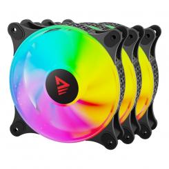 Savio BLAST FAN SET sistema de refrigeración para ordenador Carcasa del ordenador Ventilador 12 cm Negro 3 pieza(s)