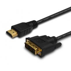 Savio CL-10 adaptador de cable de vídeo 1,5 m DVI HDMI tipo A (Estándar) Negro