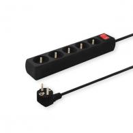 Savio LZ-03 base múltiple 5 m 5 salidas AC Interior Negro