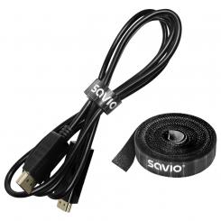 Savio OC-05 organizador de cables Universal Cable binder Negro 1 pieza(s)