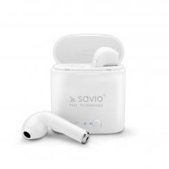 Savio TWS-01 Biale Auriculares Inalámbrico Dentro de oído Llamadas/Música/Deporte/Uso diario Bluetooth Blanco