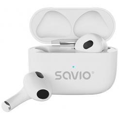 Savio TWS-01 PRO auricular y casco Auriculares Inalámbrico Dentro de oído Música/uso diario Bluetooth Blanco