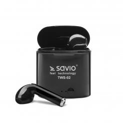 Savio TWS-02 auricular y casco Auriculares Inalámbrico Dentro de oído Llamadas/Música Bluetooth Negro