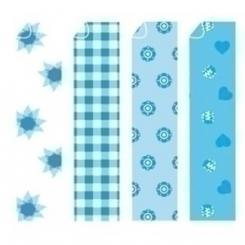 Scrapapel Cart. Impresa 24X32 Azul-2 B/8