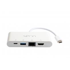 SCT504 base para portátil y replicador de puertos USB 3.2 Gen 1 (3.1 Gen 1) Type-C Blanco